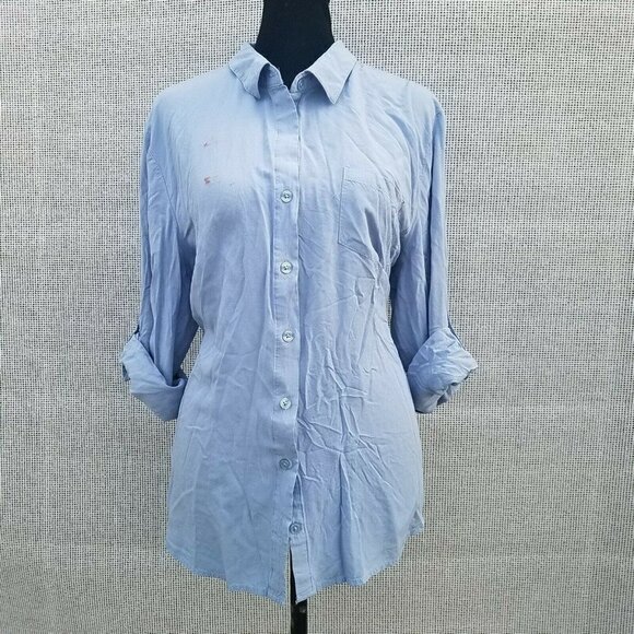 Women's Confess Rolled Sleeve Blouse.  Size XL***FLAWED *** See Photographs. - Picture 5 of 12